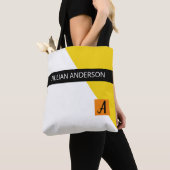 Moderne Gele Kleur Geblokkeerd Monogram Tote Bag (Dichtbij)