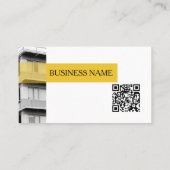 Moderne Gele Kondominium QR Code Vastgoedmakelaar Visitekaartje (Achterkant)