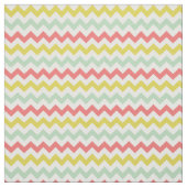 Moderne Gele Koraal Munt Groene Chevron Print Stof (Swatch)