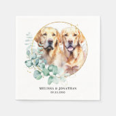 Moderne Gele Labrador Retriever Pet Dog Bruiloft Servet (Voorkant)