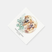 Moderne Gele Labrador Retriever Pet Dog Bruiloft Servet (Hoek)