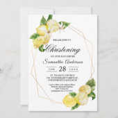 Moderne gele leemons en gouden Lijst Kaart (Voorkant)