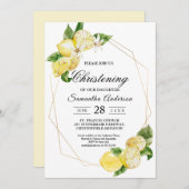 Moderne gele leemons en gouden Lijst Kaart (Voorkant / Achterkant)