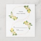 Moderne gele leemons en gouden Lijst Plaatskaartje (Buitenkant ongevouwen)