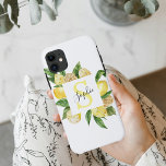 Moderne gele leemons Lijst en bladeren met naam Case-Mate iPhone Case<br><div class="desc">Moderne gele leemons Lijst en bladeren met naam</div>