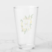 Moderne gele leemons Lijst en bladeren met naam Glas (Achterkant)