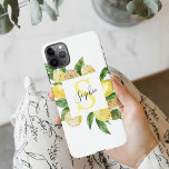 Moderne gele leemons Lijst en bladeren met naam iPhone 11Pro Max Hoesje<br><div class="desc">Moderne gele leemons Lijst en bladeren met naam</div>