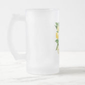 Moderne gele leemons Lijst en bladeren met naam Matglas Bierpul (Links)