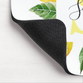 Moderne gele leemons Lijst en bladeren met naam Muismat (Hoek)