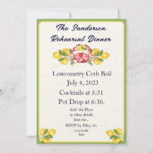 Moderne gele leemons Rode krab nodigt groen uit