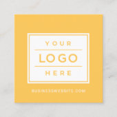 Moderne Gele Logo voor aangepaste bedrijven Vierkante Visitekaartje (Voorkant)