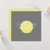 Moderne Gele Maan Grijs sparen de Datum Kaart (Voorkant / Achterkant in situ)