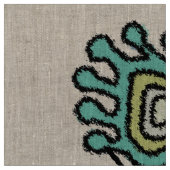 Moderne Gele Mint Grijs Tribal Custom Stof (Close Up)