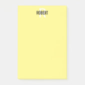 Moderne gele monogram naam post-it® notes (Voorkant)