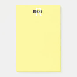 Moderne gele monogram naam post-it® notes
