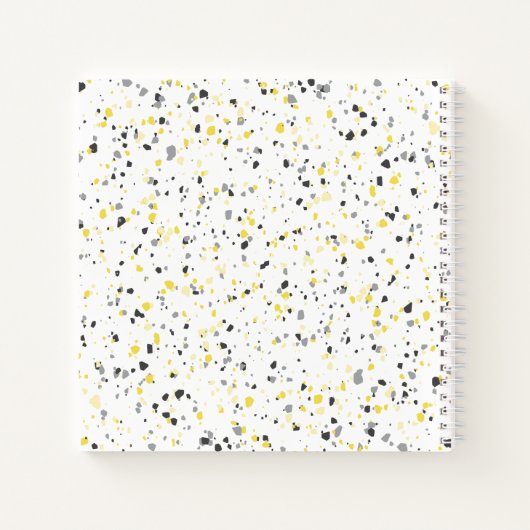 Moderne Gele Monogram Terrazzo Notitieboek (Achterkant)