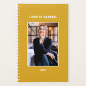 Moderne Gele Mosterd Wekelijkse Zakelijke Foto Planner (Voorkant)