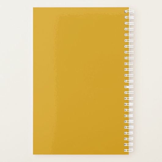 Moderne Gele Mosterd Wekelijkse Zakelijke Foto Planner (Achterkant)