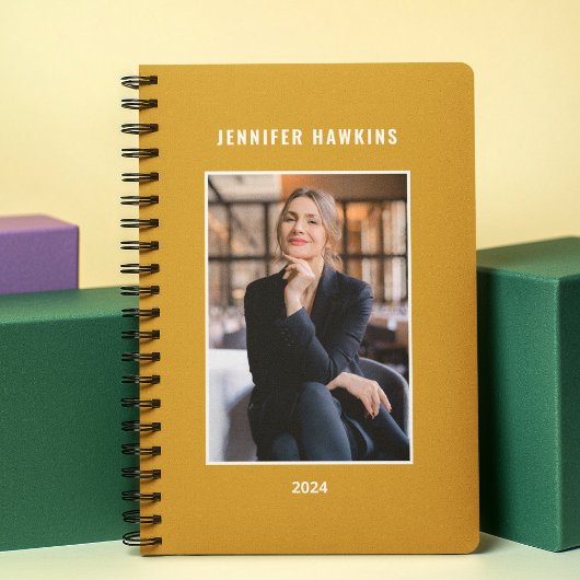 Moderne Gele Mosterd Wekelijkse Zakelijke Foto Planner