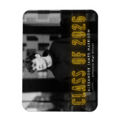 Moderne Gele Neon Klas van 2026 Foto Afstuderen Magneet (Verticaal)