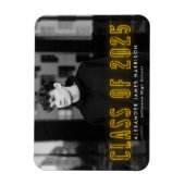 Moderne Gele Neon Klasse van 2025 Foto Afstuderen Magneet (Verticaal)