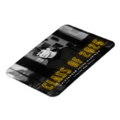 Moderne Gele Neon Klasse van 2025 Foto Afstuderen Magneet (Linkerzijde)