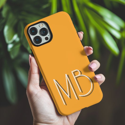 Moderne Gele Oranje Monogram Initiaal Contemporary Case-Mate iPhone Case