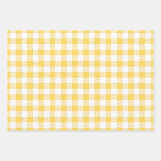 Moderne gele plaid inpakpapier vel (Voorkant)