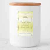 Moderne Gele Productlabels Sierlijke Monogramlogo' Voedselcontainer Etiket (Voorkant)