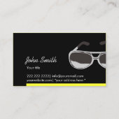 Moderne gele rand zonnebril donker Visitekaartje (Voorkant)
