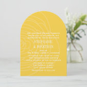 Moderne Gele Ranunculus Roos Wedding Invitations Kaart (Staand voorkant)