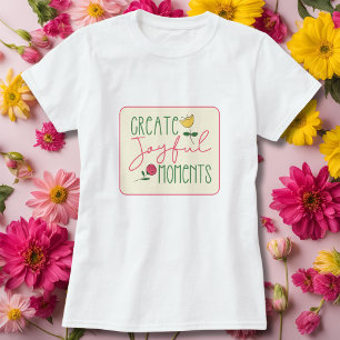Moderne Gele & Roze Bloemige Inspirerende T-Shirt
