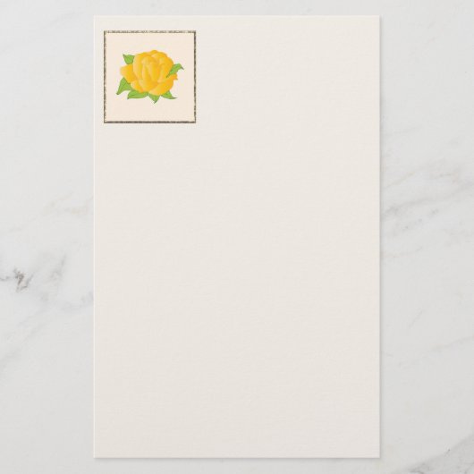Moderne gele rozenstationery briefpapier (Voorkant)