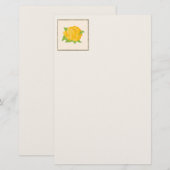 Moderne gele rozenstationery briefpapier (Voorkant / Achterkant)