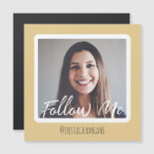 Moderne gele sociale media Volg me fotomagneet (Voorkant / Achterkant)