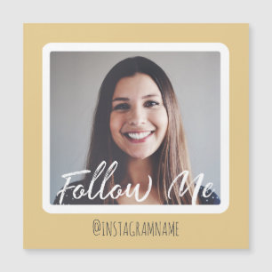 Moderne gele sociale media volgen me Foto Magnet