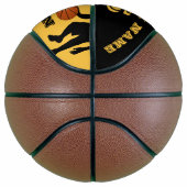 Moderne Gele Speler Teamnaam Nummer Basketbal (Rechts)