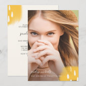 Moderne Gele Splashes Eén fotograafpartij Kaart (Voorkant / Achterkant)