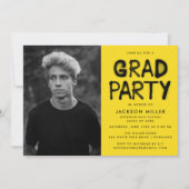 Moderne Gele Spuitverf Foto Graduation Party Kaart (Voorkant)