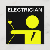 Moderne, gele stekker vierkante visitekaartje (Voorkant)