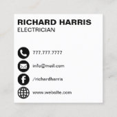 Moderne, gele stekker vierkante visitekaartje (Achterkant)