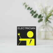 Moderne, gele stekker vierkante visitekaartje (Staand voorkant)