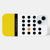 Moderne Gele Stip Kleur Blok Monogram Case-Mate iPhone Case (Achterkant (horizontaal))