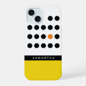 Moderne Gele Stip Kleur Blok Monogram iPhone 15 Case (Achterkant)