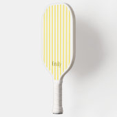 Moderne Gele Strepen Aangepaste Naam Pickleball Paddle (Links)