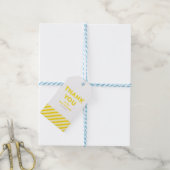 Moderne gele strepen Dank u Baby shower Cadeaulabel (Met Touw)