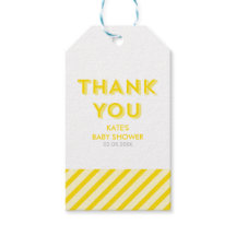 Moderne gele strepen Dank u Baby shower