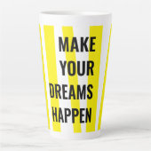 Moderne gele strepen en maak je dromen latte mok (Voorkant)