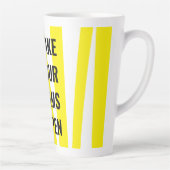 Moderne gele strepen en maak je dromen latte mok (Rechts)