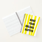 Moderne gele strepen en maak je dromen notitieboek (Binnen)